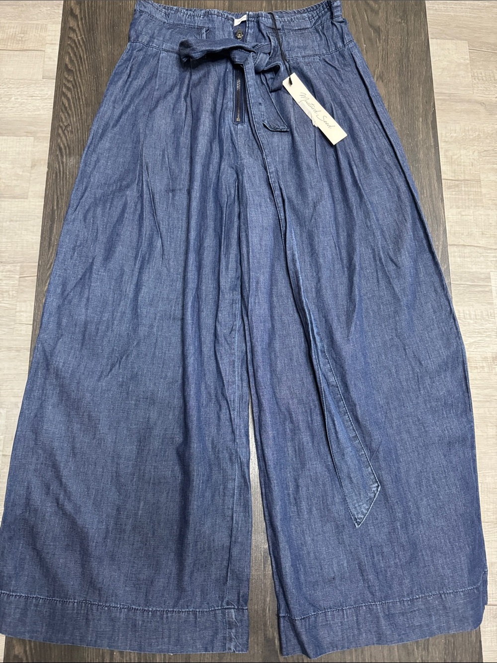 Mustard Seed Indigo Tie-Waist Wide Leg Pants